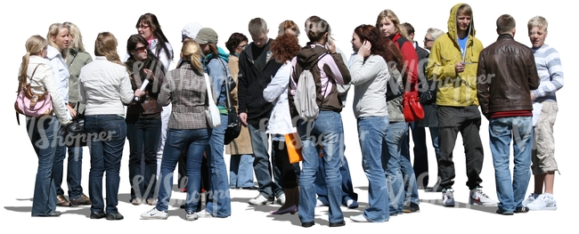 cut out people standing in a large group