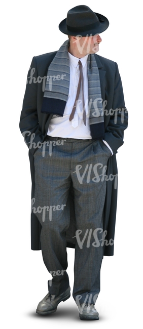 cut out man in old-fashioned outfit