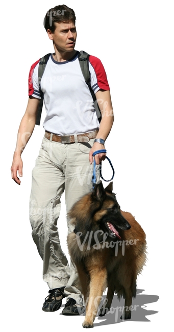 man walking with a big dog
