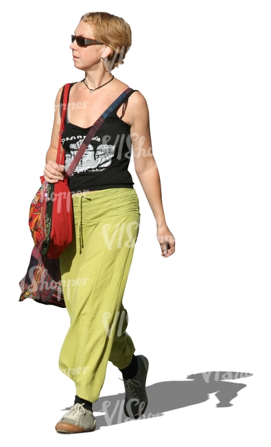 woman walking in summertime