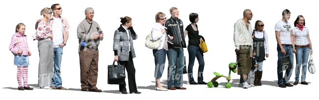 group of people standing in a row