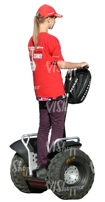 woman riding a segway