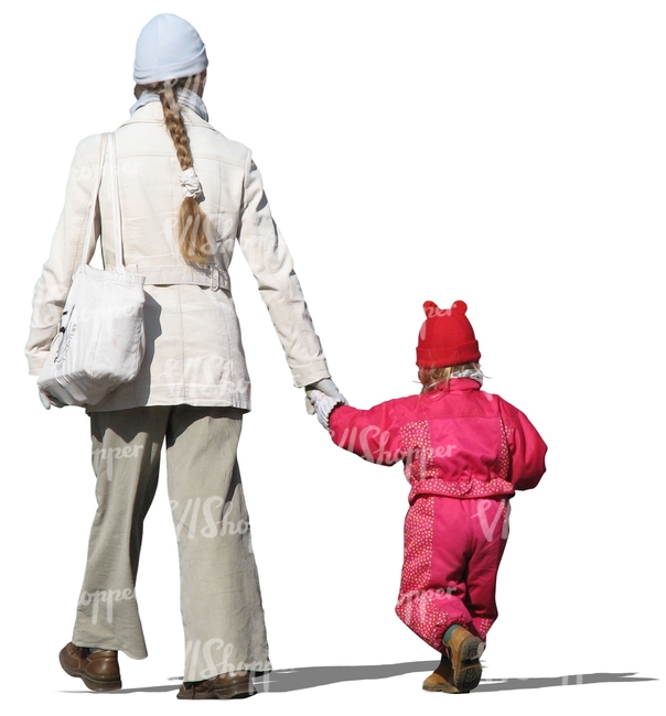 mother and daughter walking hand in hand