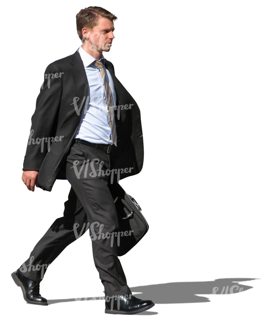 businessman with a suitcase walking