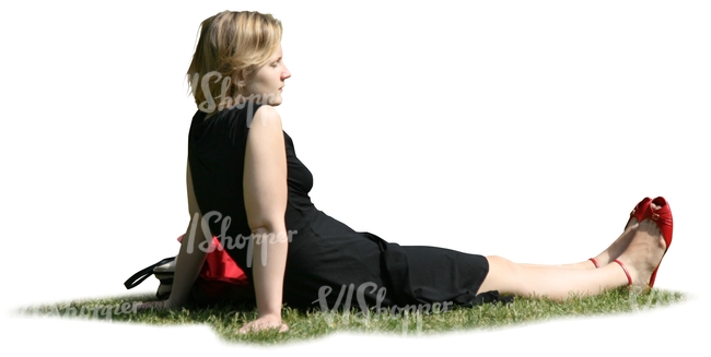 woman lying on the grass