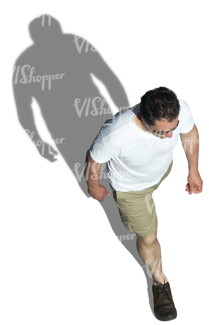 man with sunglasses seen from above