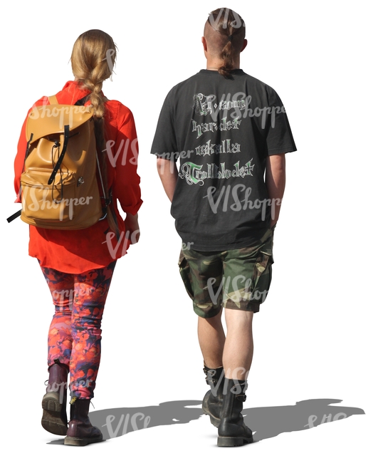 rock style couple walking