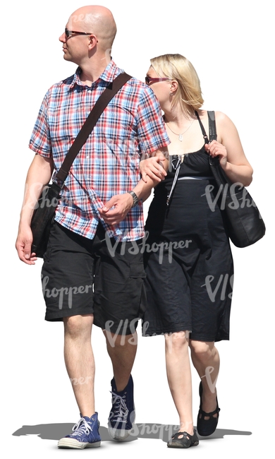 couple walking arm in arm