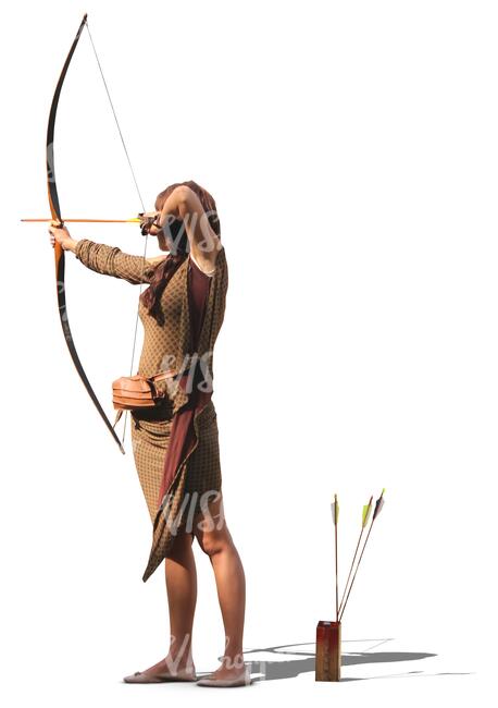woman shooting a bow