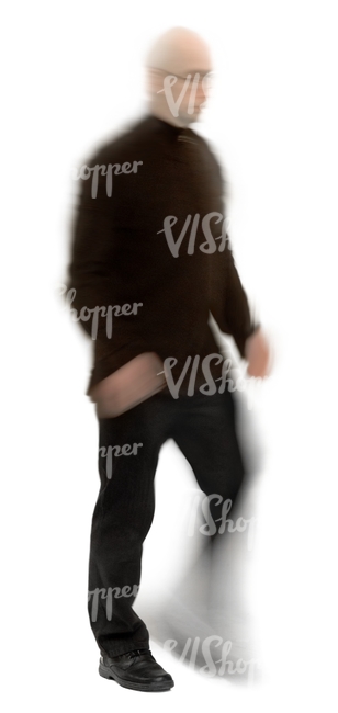 motion blur image of a man in black