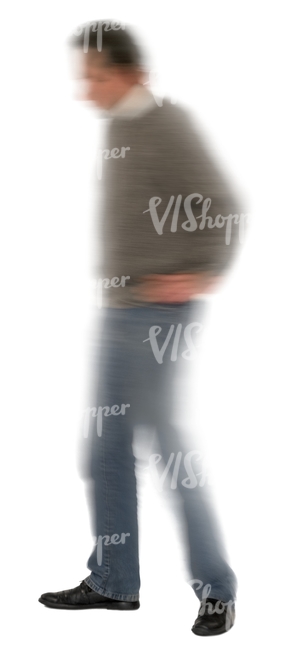 motion blur image of a man walking