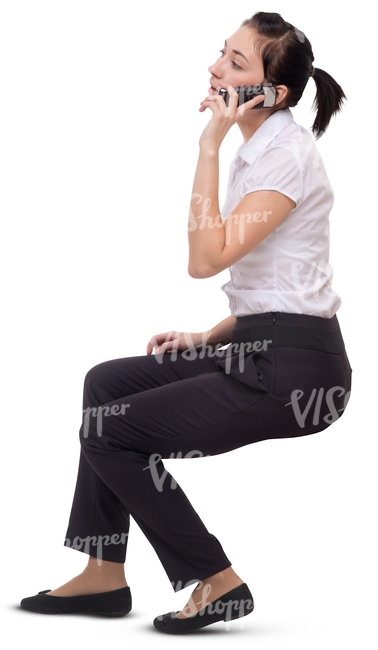 office worker sitting and talking on the phone