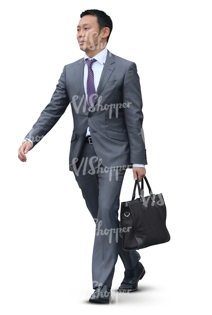 asian businessman with a handbag