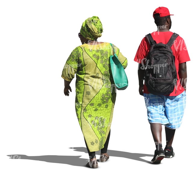 black woman and man walking