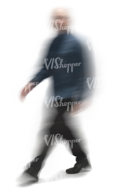 motion blur image of a man walking