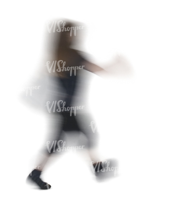 motion blur image of a child walking