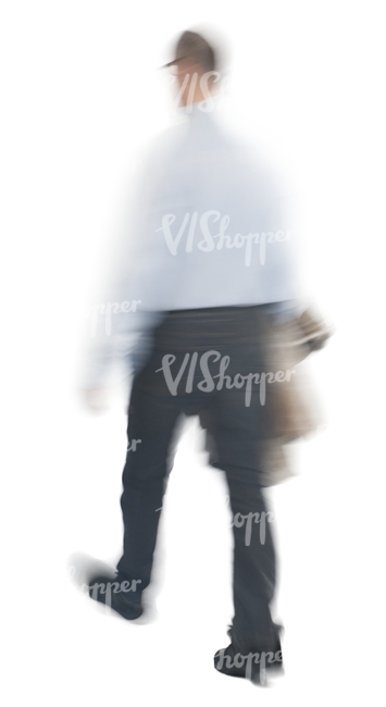 motion blur image of a man walking