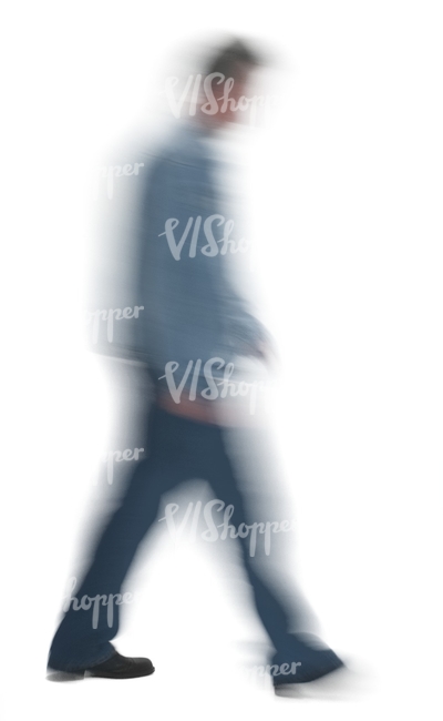 motion blur image of a man walking