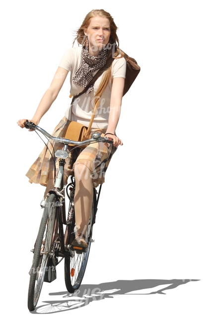 woman riding a bike in summer