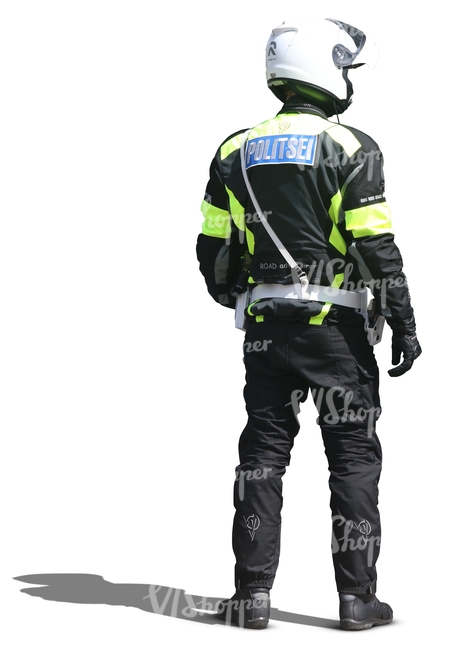 traffic policeman with a helmet standing