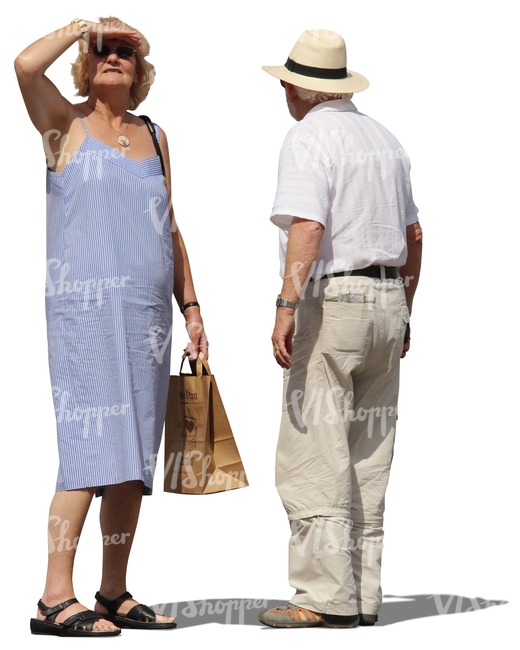 elderly couple standing