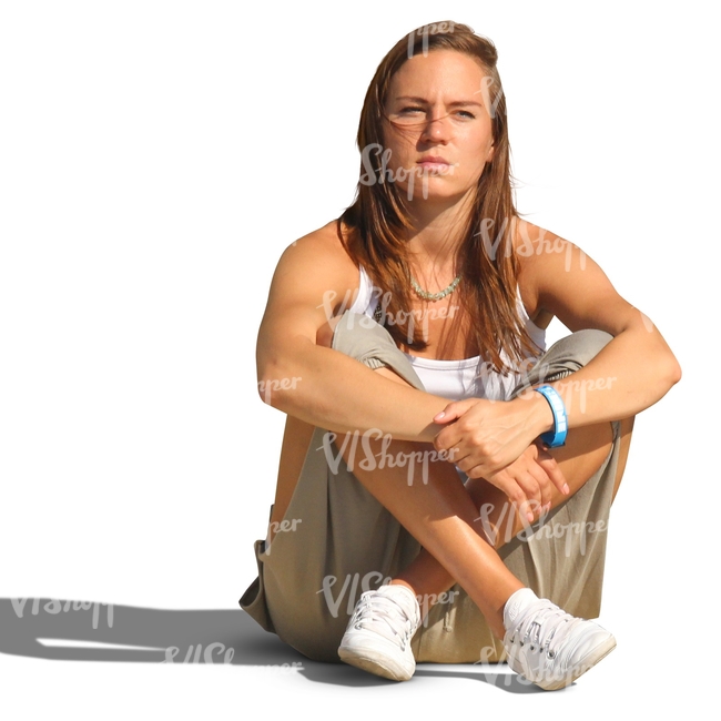 woman sitting on the ground