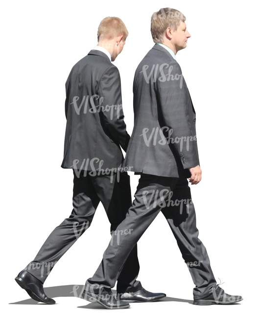 two businessmen walking