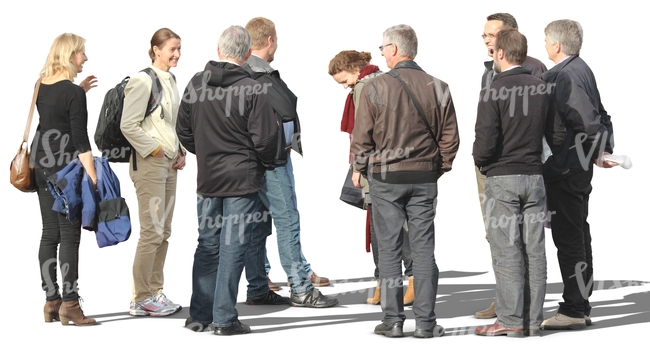 goup of people standing in a circle