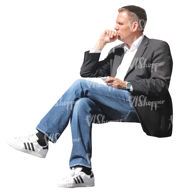 man sitting and thinking