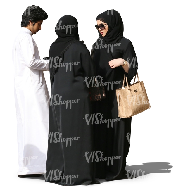 three muslims standing and talking