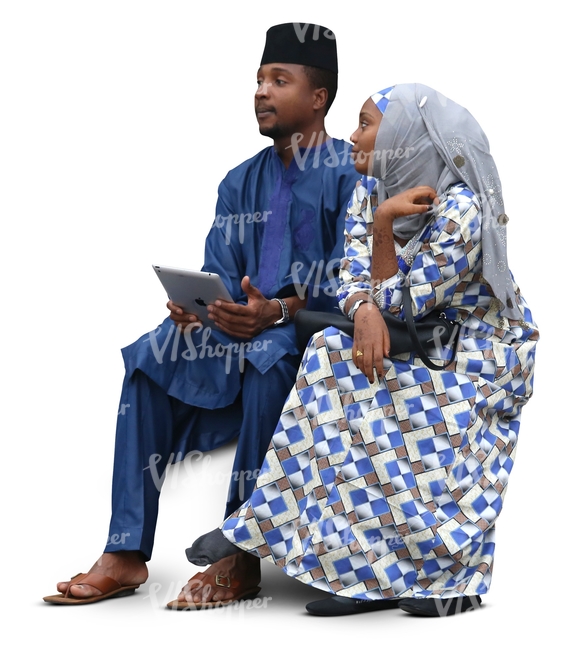 african muslim couple sitting