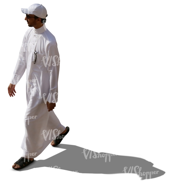 arab man in a thobe walking