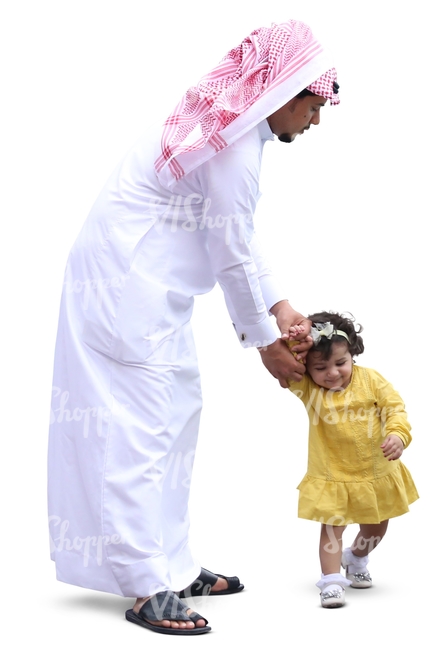 arab man playing with her daughter