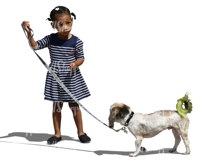 african girl with a dog