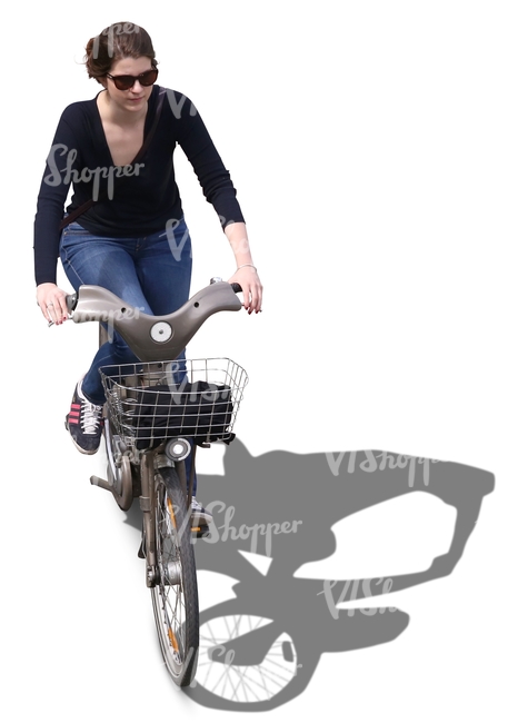 woman riding a city bike