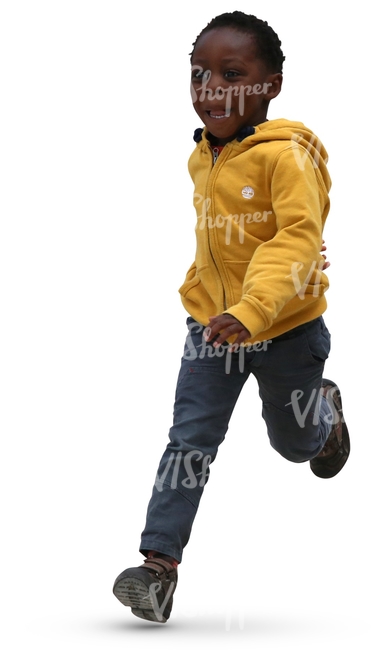 cut out black boy running