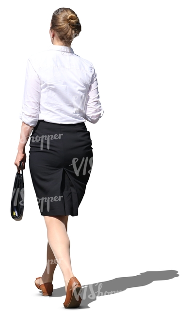 cut out businesswoman walking