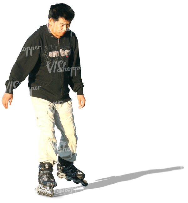 asian man roller skating