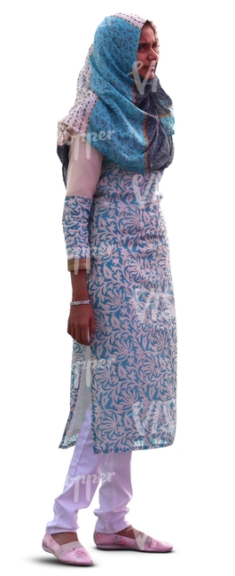 cut out hindu woman standing