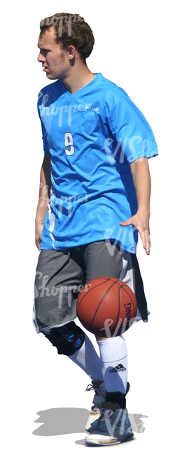 young man playing basketball