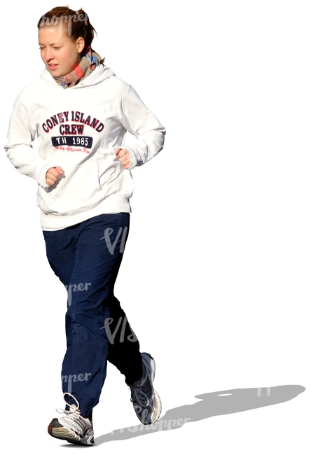 cut out woman jogging