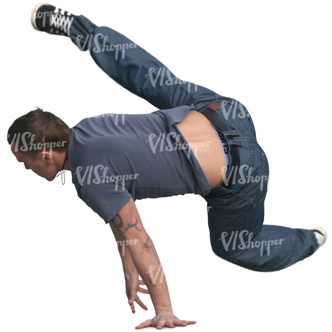 man performing a breakdance