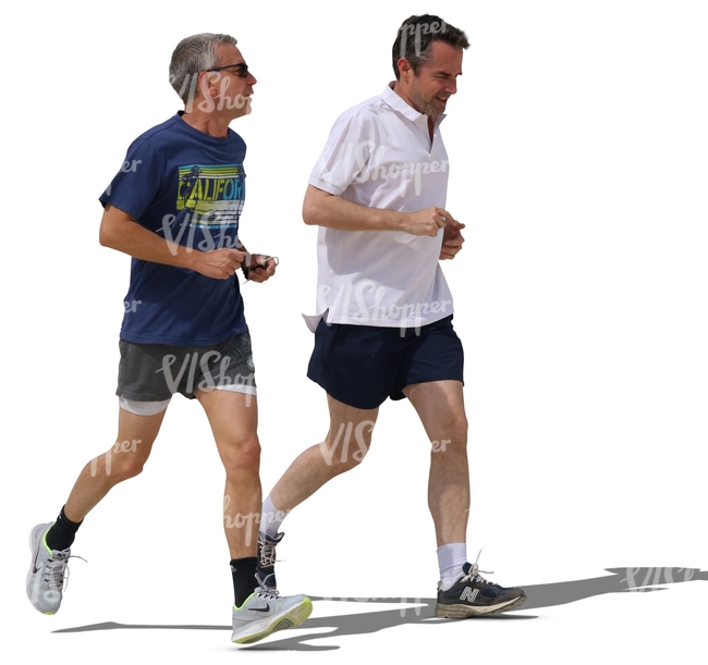 two men jogging and talking