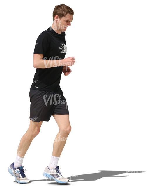 cut out young man jogging