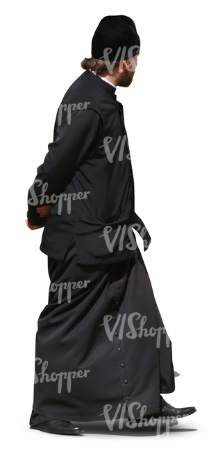 cut out orthodox monk walking