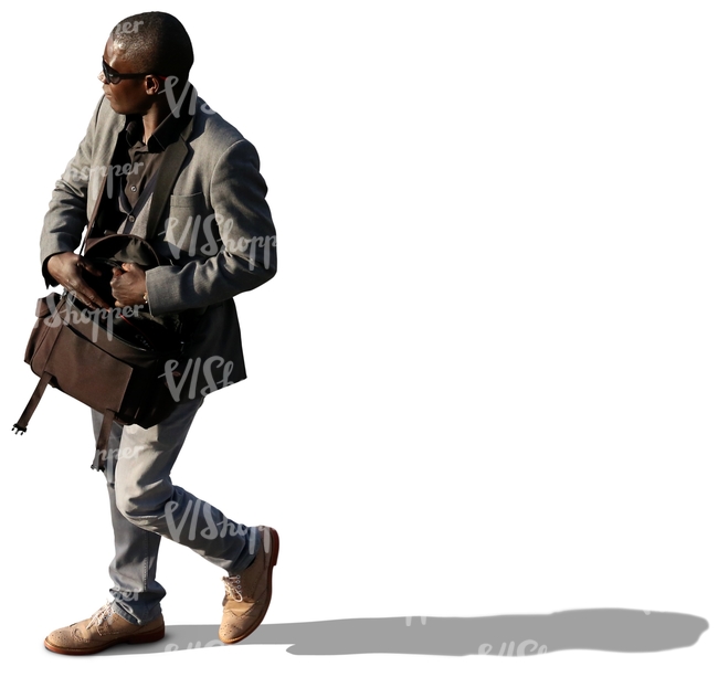 man with a messenger bag walking