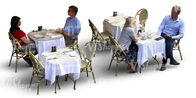 two couples sitting in a cafe