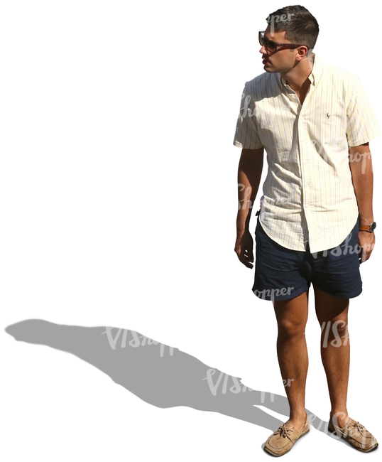 man in shorts standing