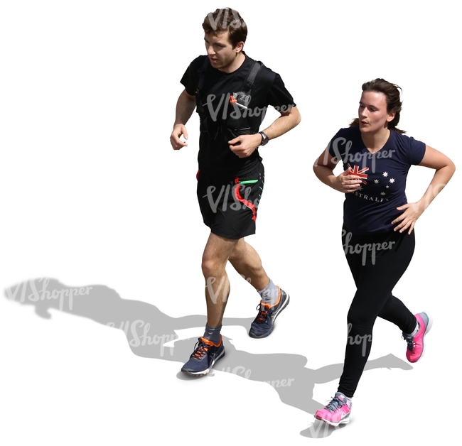 man and woman jogging