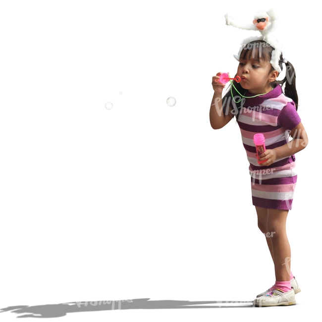 latina girl blowing bubbles